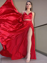 Vestidos de fiesta de dos piezas con cola de cepillo SYP129