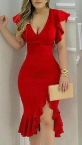 Women Sexy Red Dress Red Homecoming Dress Y5506