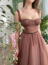 Brown Tea Length Prom Dresses Tea Length Brown Formal Homecoming Dresses Y228