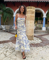 Glamorous Spaghetti Straps Floral Prom Dress,Chic Floral Evening Dress Y2118