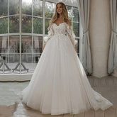 Vestido De Noiva Boho Lace Puffy Tulle Wedding Dresses Bridal Gowns Robe De Mariée Vestidos De Novia