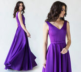Satin Prom Dress Lace Up Formal Dress SYP187