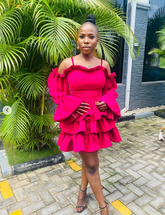 Elegant Off The Shoulder Satin Tiered A Line Homecoming Dress Short Prom Dress Y8265