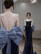 Elegant Mermaid Evening Dress with Bow,Reception Dress,Chic Formal Gown Y2067