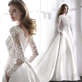 Wedding Dresses 2021 Bride Dress Elegant Full Case Court Train Vestido De Noiva A-line Princess Luxury Light Wedding dress