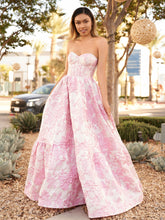 Delice | A-Line Sweetheart Floral Printed Long Prom Dresses