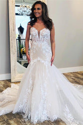 Affordable V-Neck Sleeveless Lace Bridal Wears