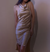 100% Mulberry Silk Alias Halter Neck Mini Dress