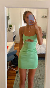 Sexy Cut Out Mini Dress Short Homecoming Dress Y1915