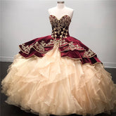 Best Long Ball Gown Sweetheart Organza Quinceanera Dress