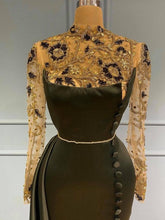 Schwarzes langes Abendkleid mit Ärmeln Ballkleider in Glitzer