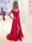 Classy A-Line Off-the-shoulder Long Prom Dress With Slit
