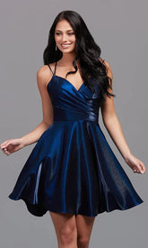 Short Shimmer Homecoming Dress with Pockets SYH15