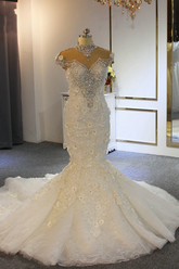 Extravagante Brautkleider Meerjungfrau | Brautkleid mit Spitze