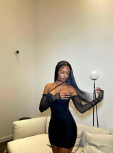 Sexy Black Dress 21st Birthday Outfit Dress Black Mini Homecoming Dress Y1231