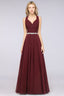 Halter V-Neck Sleeveless Ruffle Bridesmaid Dress with Appliques Sashes Evening Swing Dress