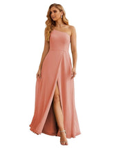 Numbersea One Shoulder Chiffon Bridesmaid Dresses Long Formal Homecoming Prom Gowns for Women Party Wedding Evening SEA28052