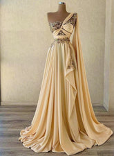 Chic A-line Satin Evening Dress Pageant Dress Y885
