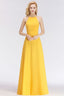 Stylish A-line Halter Sleeveless Floor Length Yellow Bridesmaid Dresses