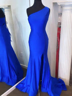 Pink Mermaid One Shoulder Long Prom Dress by KissProm
