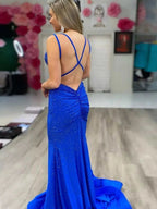Marlee |Mermaid V Neck Beaded Jersey Prom Dress by KissProm