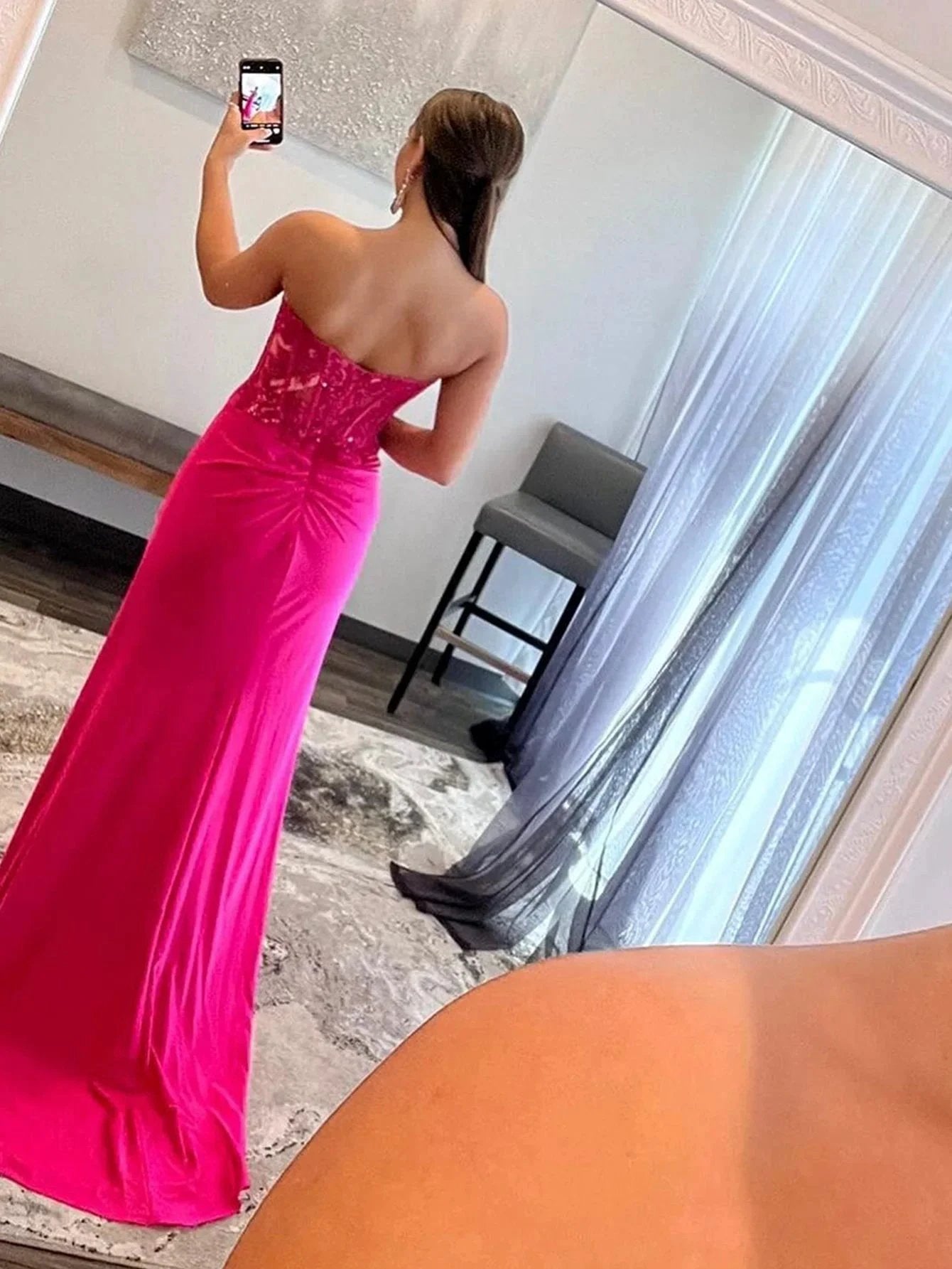 Ember |Sheath Strapless Sweetheart Long Prom Dress with Slit by KissProm