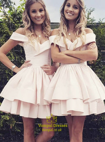 Tiered Homecoming Dress With Ruffles SYH78
