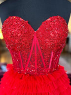 Adelyn |A-Line Sweetheart Tiered Long Tulle Prom Dress by KissProm