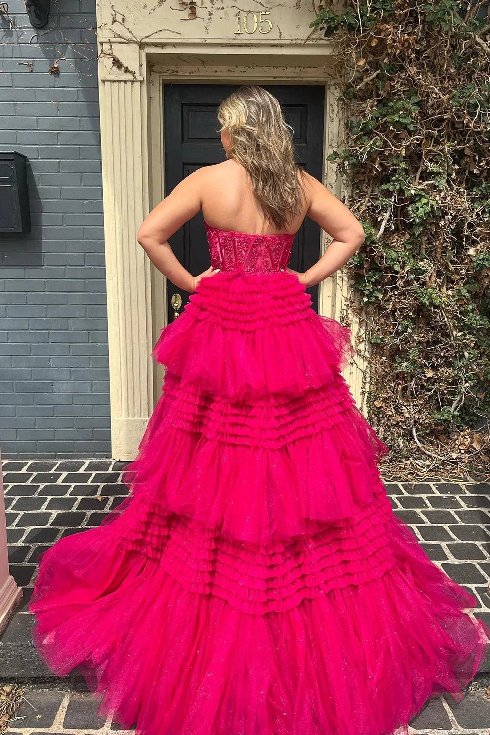 Adelyn |A-Line Sweetheart Tiered Long Tulle Prom Dress by KissProm