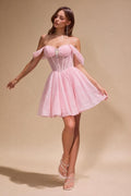 Short Off Shoulder A-line Dress
