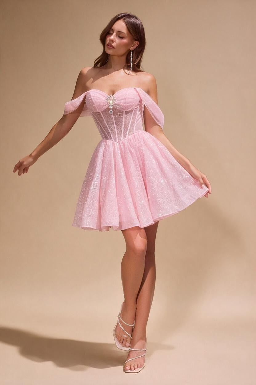 Short Off Shoulder A-line Dress