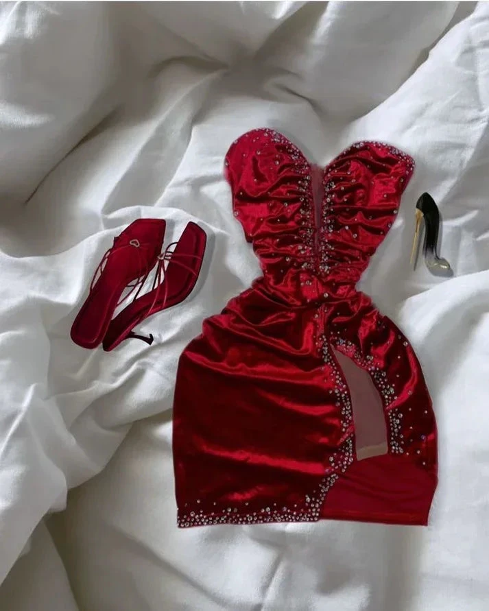 Sexy Burgundy Velvet Beaded Short Birthday Outfits Homecoming Dress Y7703 by simplepromdress