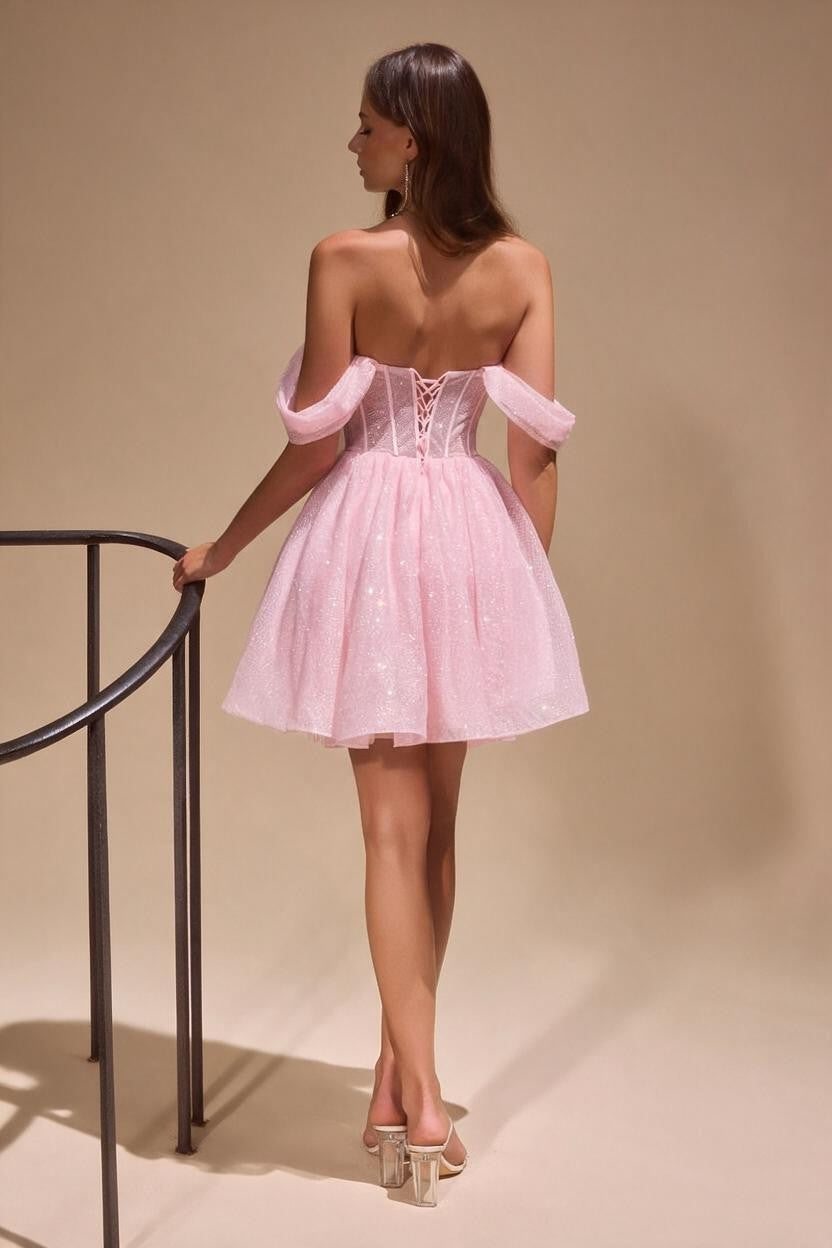 Short Off Shoulder A-line Dress