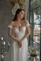 Luxurious Elegant Lace Beading Off Shoulder Mermaid Fluffy Mopping Floor Wedding Dresses New 2023 Fairy Appliques Bridal Gown by payinti