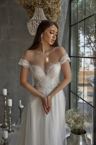 Luxurious Elegant Lace Beading Off Shoulder Mermaid Fluffy Mopping Floor Wedding Dresses New 2023 Fairy Appliques Bridal Gown