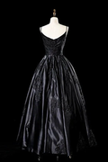 Sexy Satin Spaghetti Strap Black Wedding Gown A Line Party Evening Dress Formal Prom Dress Y7545 by simplepromdress