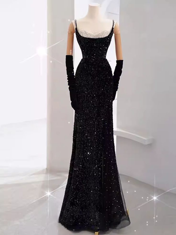 Vestido de fiesta largo de sirena, recién llegado, vestido de noche sexy con abertura Y6660