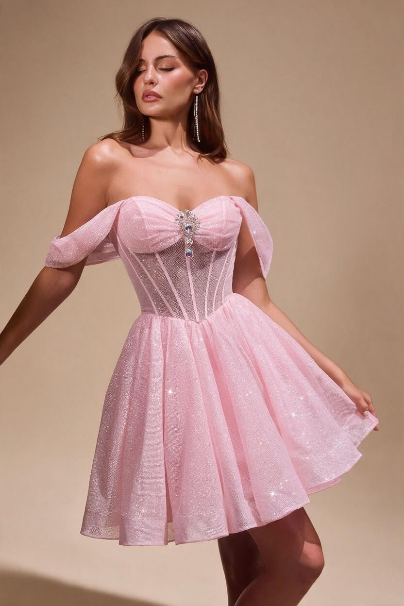 Short Off Shoulder A-line Dress