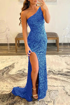 Aurelia |Glitter Black Sequins Long Prom Dress with Slit by KissProm