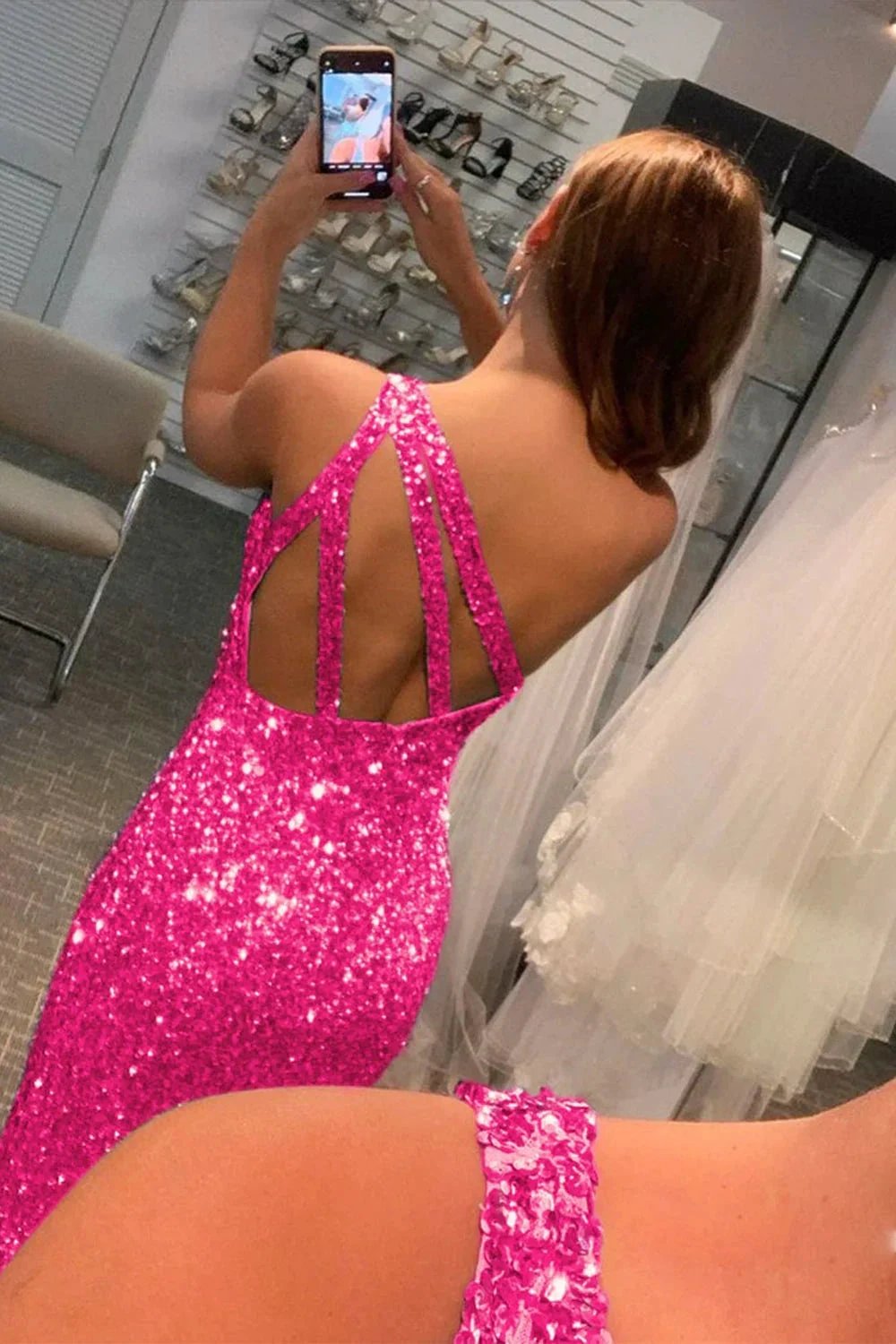 Aurelia |Glitter Black Sequins Long Prom Dress with Slit by KissProm