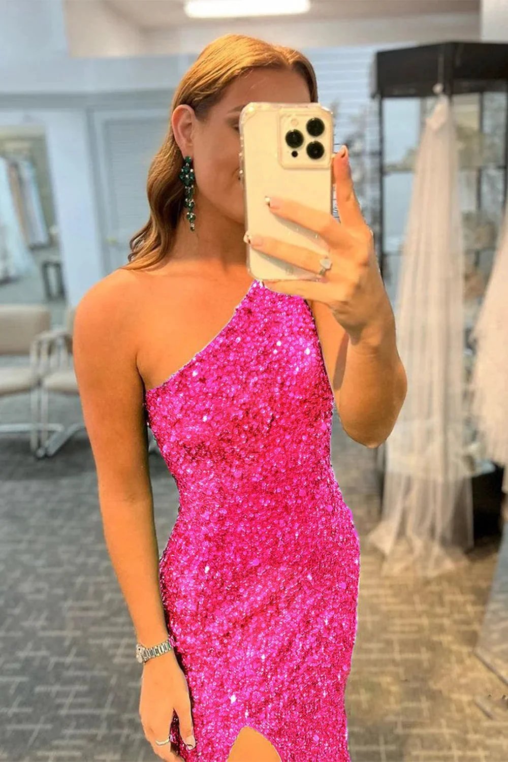 Aurelia |Glitter Black Sequins Long Prom Dress with Slit by KissProm