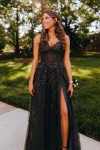 Mariana |A-line Sweetheart Lace Tulle Prom Dress with Slit by KissProm