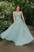 Mariana |A-line Sweetheart Lace Tulle Prom Dress with Slit by KissProm