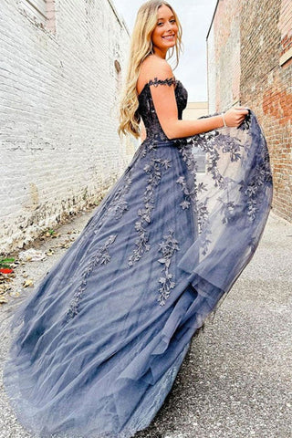 Mariana | Vestido de fiesta de tul con encaje y escote en forma de corazón con abertura