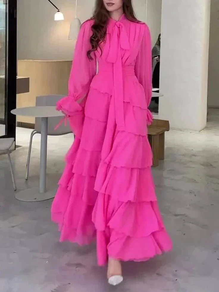 Chic Chiffon Layered Spliced Ruffles Prom Dress Evening Dress Y7640 by simplepromdress