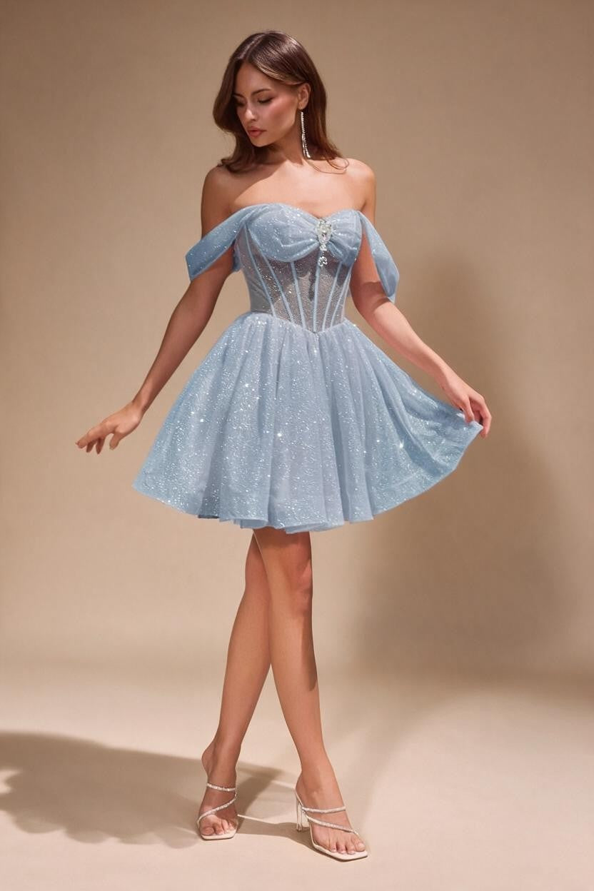 Short Off Shoulder A-line Dress