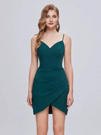Chic V Neck Spaghetti Strap Lace Up Short Homecoming Dresses by Cicinia