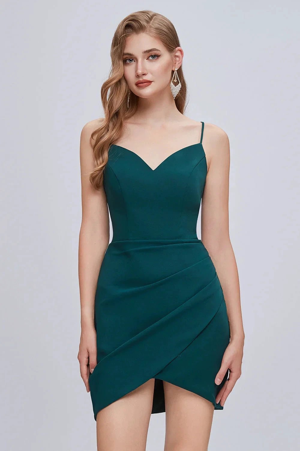 Chic V Neck Spaghetti Strap Lace Up Short Homecoming Dresses by Cicinia