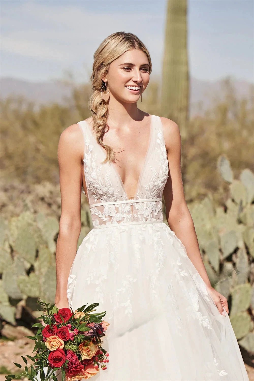 Pastrol Wedding Dresses V-neck Backless Tulle For Women 2023 Bride A-LINE Appliques Vestidos De Novia Made To Order by payinti