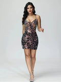 Chic Sleeveless Spaghetti Straps Lace Mini Homecoming Dress by Cicinia